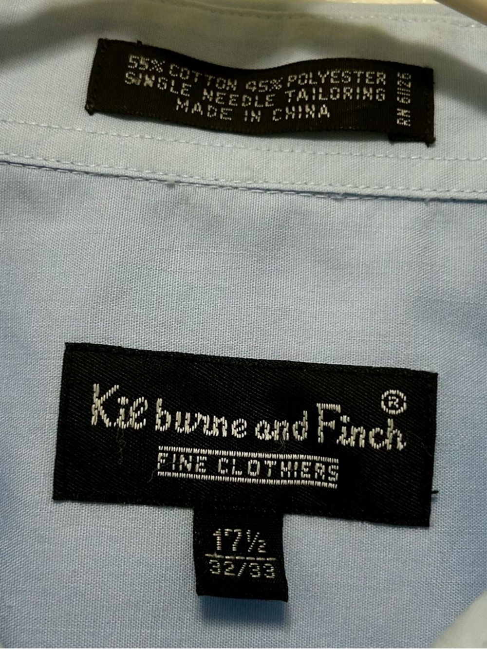 Kilburne & Finch‎ Classic Light Blue Men's Dress Shirt with Chest Pocket - Picture 2 of 2